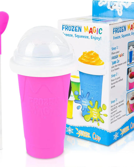 Homemade Smoothie Cup Quick-Frozen Ice Cream Milkshake Bottle Summer DIY Juice Iced Cup Freezed Portable Squeeze Slushie Cups