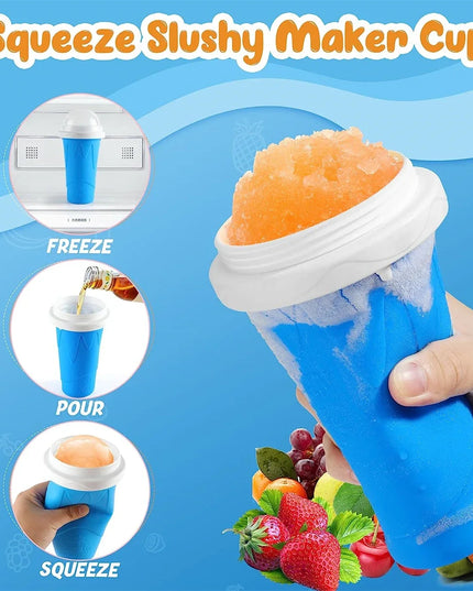Homemade Smoothie Cup Quick-Frozen Ice Cream Milkshake Bottle Summer DIY Juice Iced Cup Freezed Portable Squeeze Slushie Cups